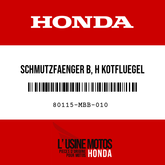 image de 80115-MBB-010 SCHMUTZFAENGER B, H KOTFLUEGEL