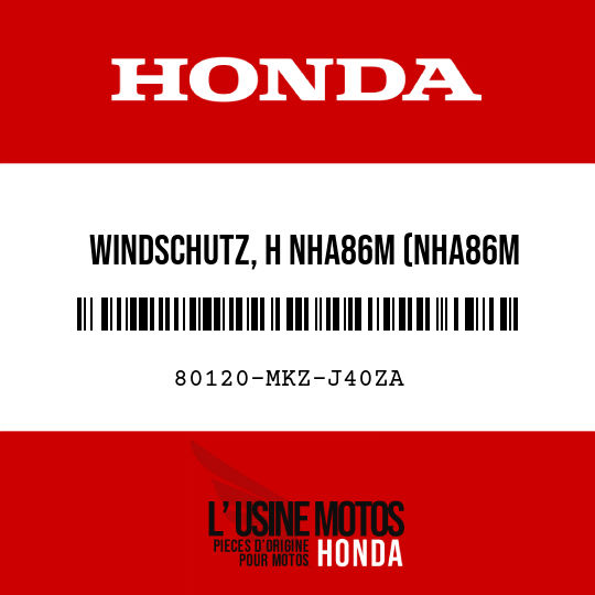 image de 80120-MKZ-J40ZA WINDSCHUTZ, H NHA86M (NHA86M SCHWARZ-METALLIC, BADASS)