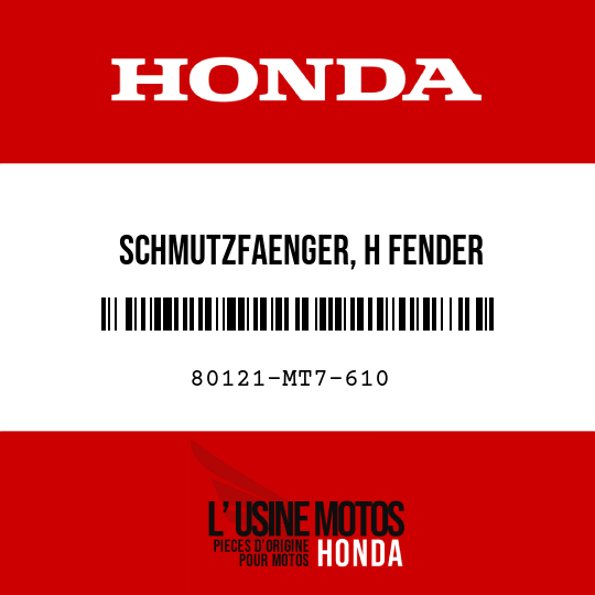 image de 80121-MT7-610 SCHMUTZFAENGER, H FENDER