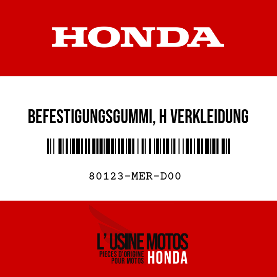 image de 80123-MER-D00 BEFESTIGUNGSGUMMI, H VERKLEIDUNG