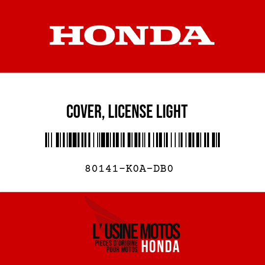 image de 80141-K0A-DB0 COVER, LICENSE LIGHT
