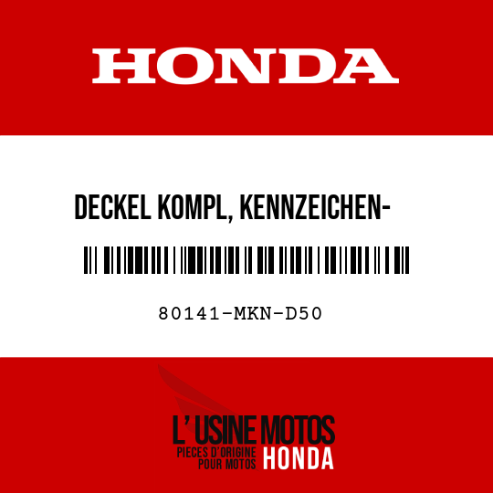 image de 80141-MKN-D50 DECKEL KOMPL, KENNZEICHEN- LEUCHTE