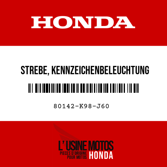 image de 80142-K98-J60 STREBE, KENNZEICHENBELEUCHTUNG