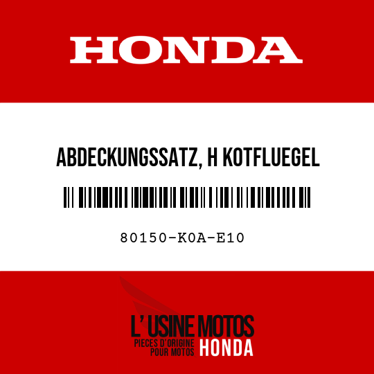 image de 80150-K0A-E10 ABDECKUNGSSATZ, H KOTFLUEGEL (UNTEN)