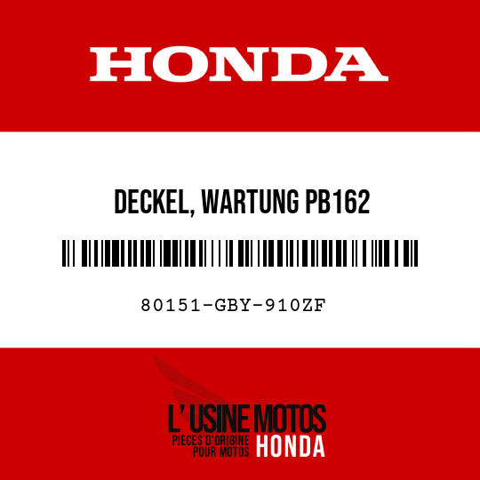 image de 80151-GBY-910ZF DECKEL, WARTUNG PB162 