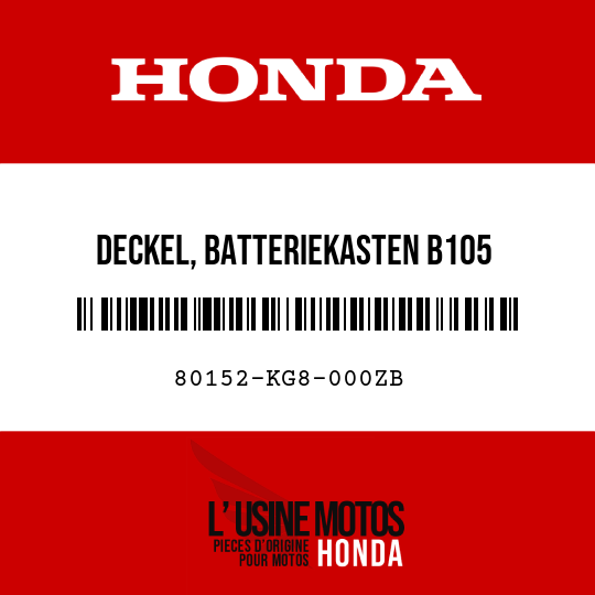 image de 80152-KG8-000ZB DECKEL, BATTERIEKASTEN B105 