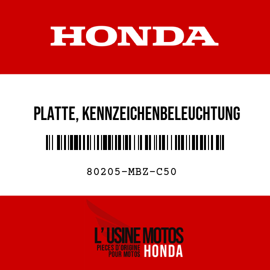 image de 80205-MBZ-C50 PLATTE, KENNZEICHENBELEUCHTUNG