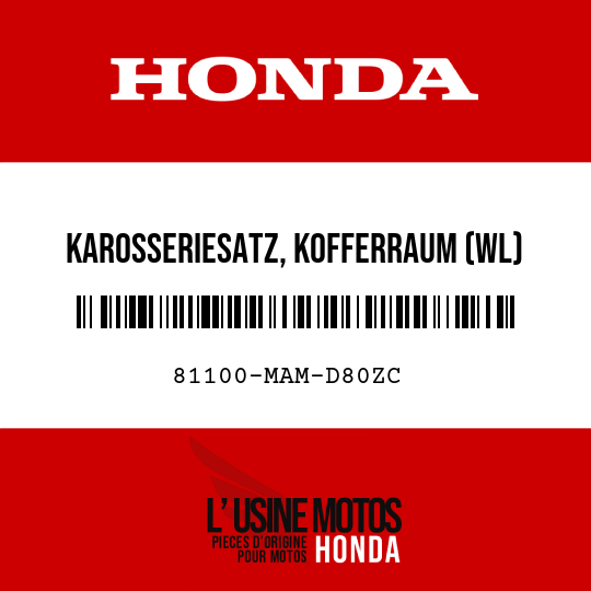 image de 81100-MAM-D80ZC KAROSSERIESATZ, KOFFERRAUM (WL) TYPE12 