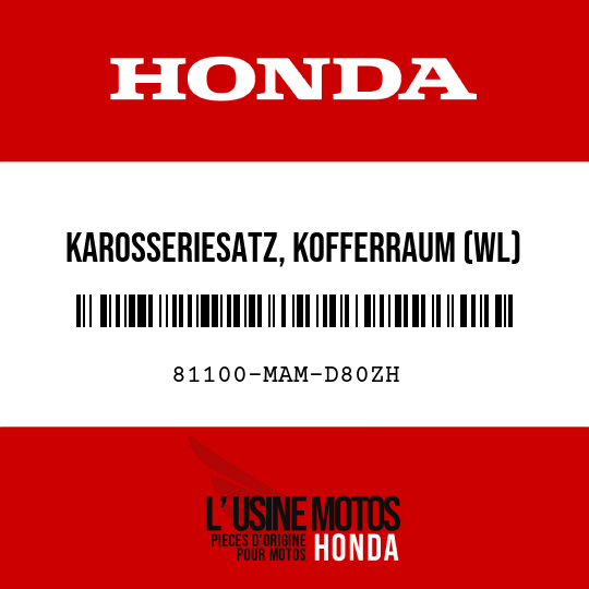 image de 81100-MAM-D80ZH KAROSSERIESATZ, KOFFERRAUM (WL) TYPE14 