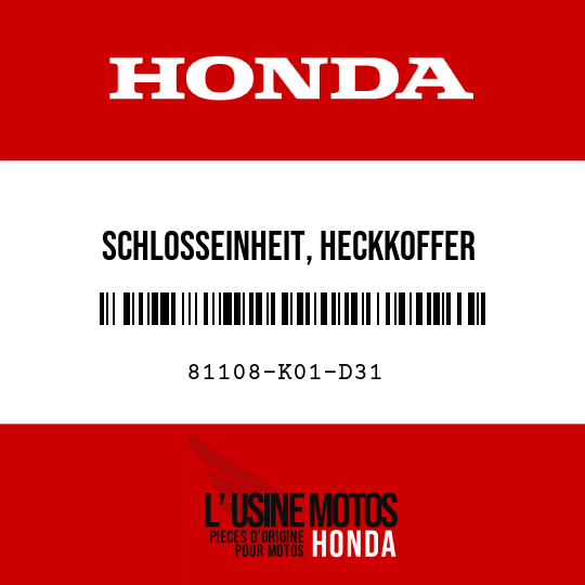 image de 81108-K01-D31 SCHLOSSEINHEIT, HECKKOFFER