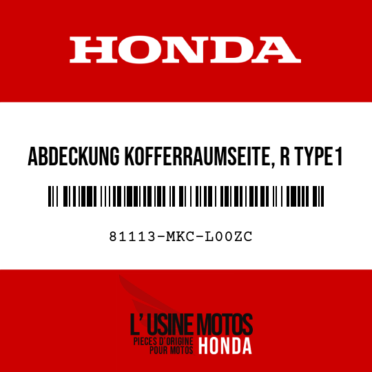 image de 81113-MKC-L00ZC ABDECKUNG KOFFERRAUMSEITE, R TYPE1