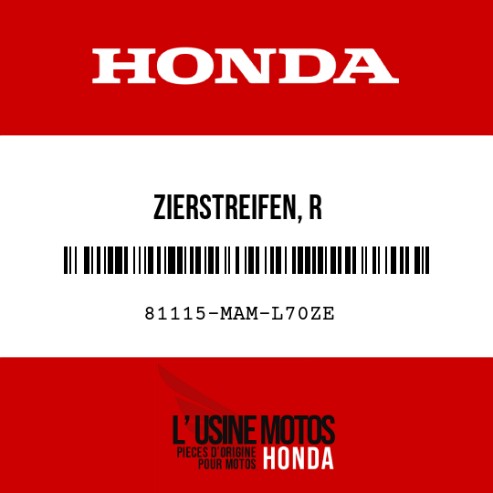 image de 81115-MAM-L70ZE ZIERSTREIFEN, R KOFFERRAUM-ABLAGEFACH () TYPE14