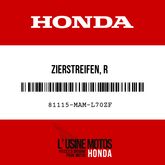 image de 81115-MAM-L70ZF ZIERSTREIFEN, R KOFFERRAUM-ABLAGEFACH () TYPE15