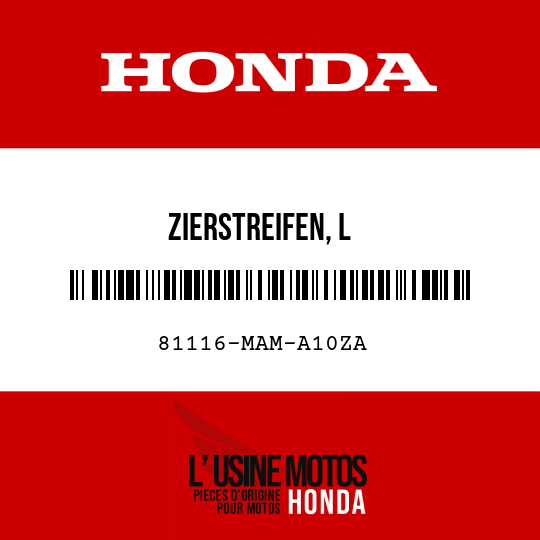 image de 81116-MAM-A10ZA ZIERSTREIFEN, L KOFFERRAUM-ABLAGEFACH () TYPE10