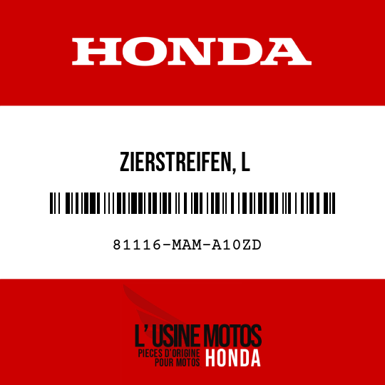 image de 81116-MAM-A10ZD ZIERSTREIFEN, L KOFFERRAUM-ABLAGEFACH () TYPE9