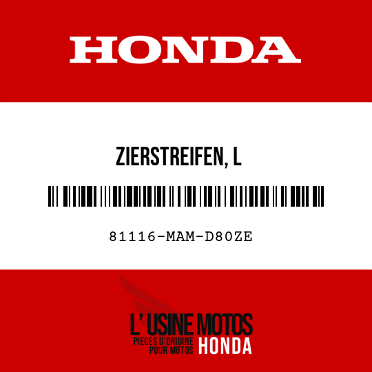 image de 81116-MAM-D80ZE ZIERSTREIFEN, L KOFFERRAUM-ABLAGEFACH () TYPE14
