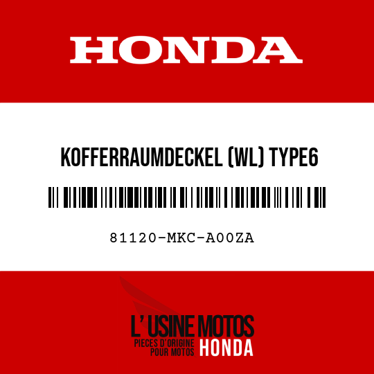 image de 81120-MKC-A00ZA KOFFERRAUMDECKEL (WL) TYPE6