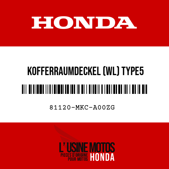 image de 81120-MKC-A00ZG KOFFERRAUMDECKEL (WL) TYPE5