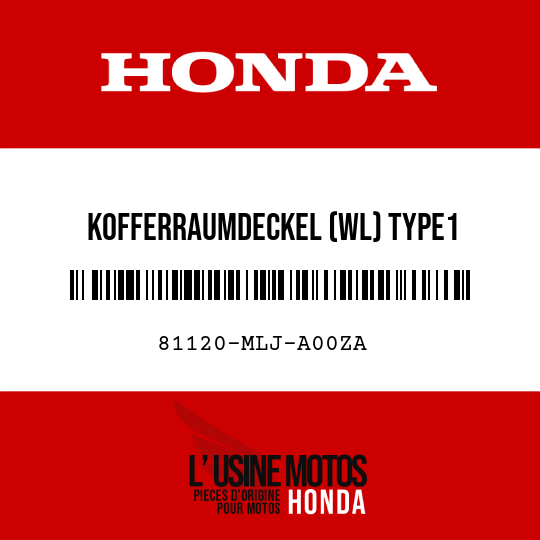 image de 81120-MLJ-A00ZA KOFFERRAUMDECKEL (WL) TYPE1