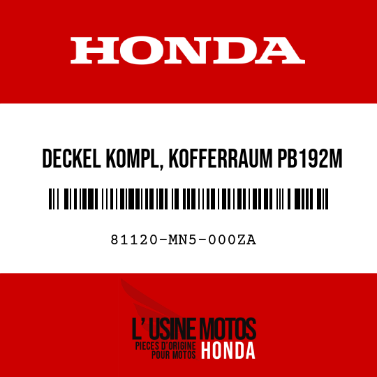 image de 81120-MN5-000ZA DECKEL KOMPL, KOFFERRAUM PB192M 