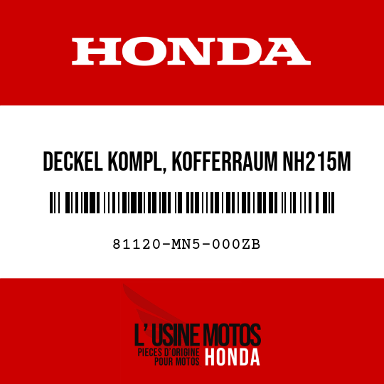 image de 81120-MN5-000ZB DECKEL KOMPL, KOFFERRAUM NH215M 