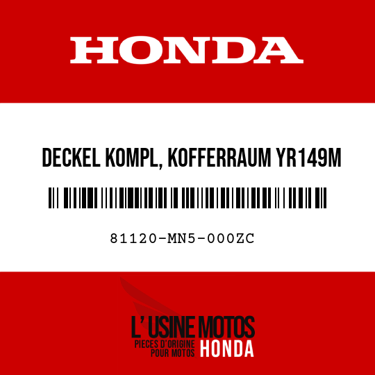 image de 81120-MN5-000ZC DECKEL KOMPL, KOFFERRAUM YR149M 