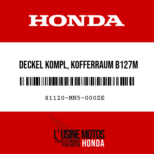 image de 81120-MN5-000ZE DECKEL KOMPL, KOFFERRAUM B127M 