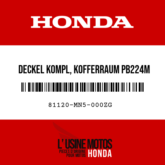 image de 81120-MN5-000ZG DECKEL KOMPL, KOFFERRAUM PB224M 