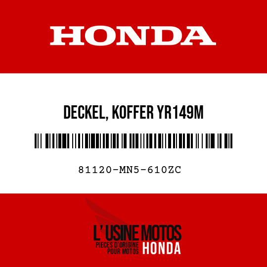 image de 81120-MN5-610ZC DECKEL, KOFFER YR149M 