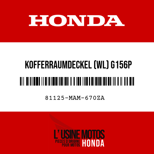 image de 81125-MAM-670ZA KOFFERRAUMDECKEL (WL) G156P 