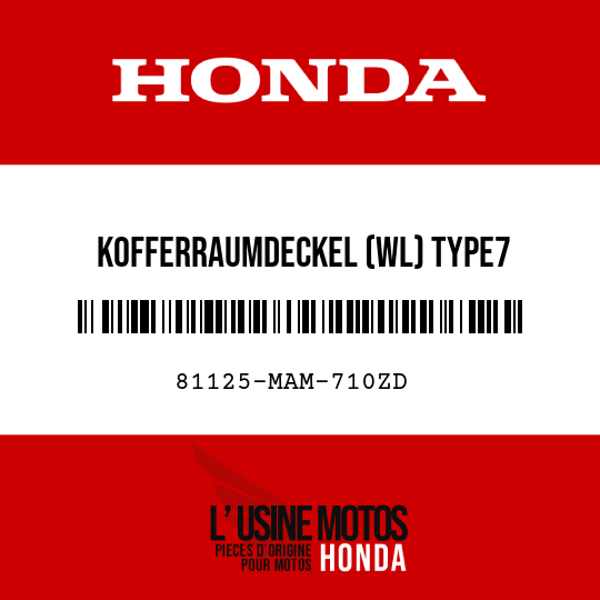 image de 81125-MAM-710ZD KOFFERRAUMDECKEL (WL) TYPE7 