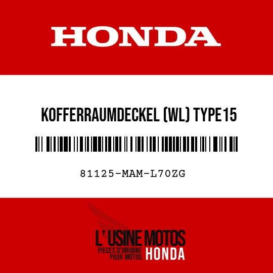 image de 81125-MAM-L70ZG KOFFERRAUMDECKEL (WL) TYPE15 
