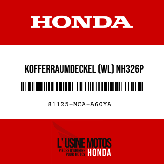 image de 81125-MCA-A60YA KOFFERRAUMDECKEL (WL) NH326P 