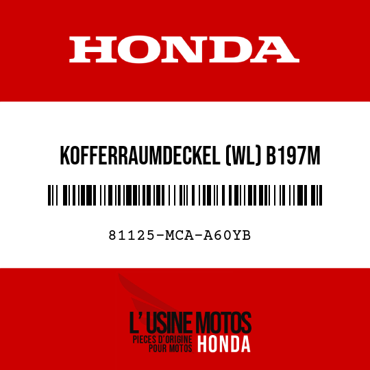 image de 81125-MCA-A60YB KOFFERRAUMDECKEL (WL) B197M