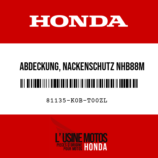image de 81135-K0B-T00ZL ABDECKUNG, NACKENSCHUTZ NHB88M