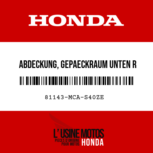 image de 81143-MCA-S40ZE ABDECKUNG, GEPAECKRAUM UNTEN R YR316M
