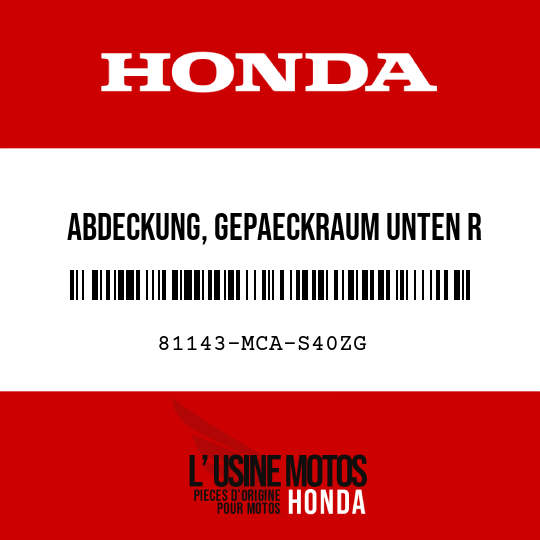 image de 81143-MCA-S40ZG ABDECKUNG, GEPAECKRAUM UNTEN R R342C