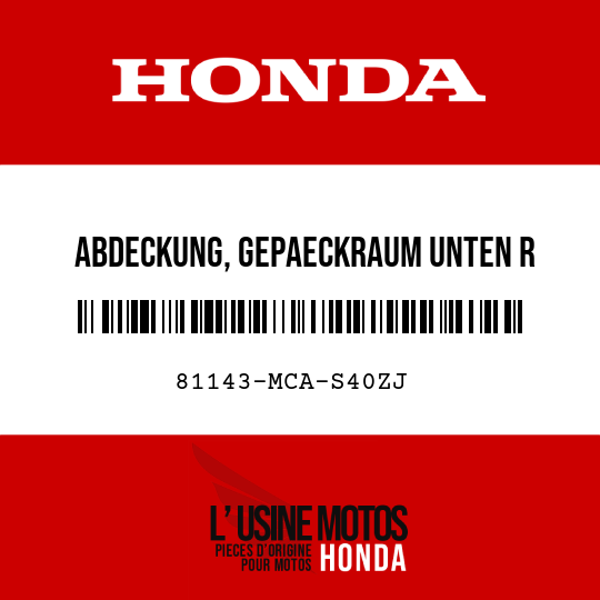 image de 81143-MCA-S40ZJ ABDECKUNG, GEPAECKRAUM UNTEN R NHB53P