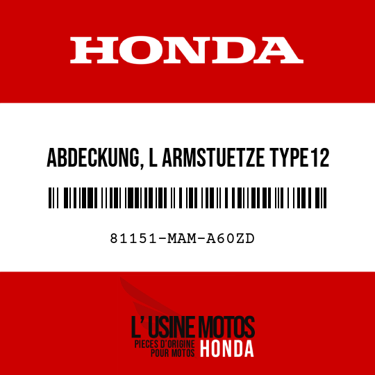 image de 81151-MAM-A60ZD ABDECKUNG, L ARMSTUETZE TYPE12 