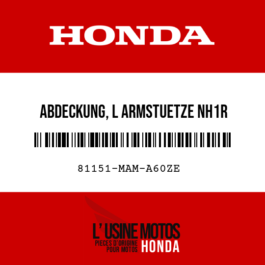 image de 81151-MAM-A60ZE ABDECKUNG, L ARMSTUETZE NH1R 