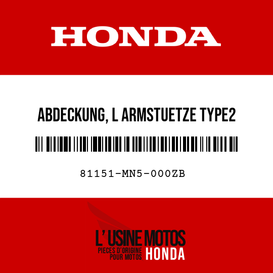 image de 81151-MN5-000ZB ABDECKUNG, L ARMSTUETZE TYPE2