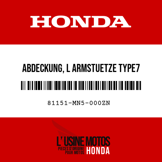 image de 81151-MN5-000ZN ABDECKUNG, L ARMSTUETZE TYPE7