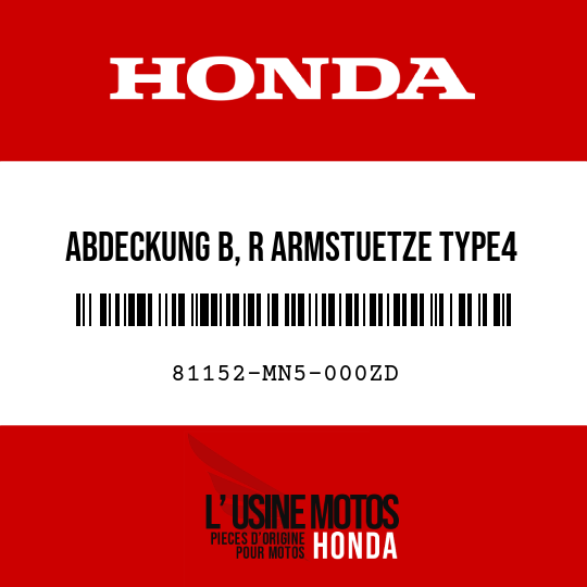image de 81152-MN5-000ZD ABDECKUNG B, R ARMSTUETZE TYPE4 (NH188L)