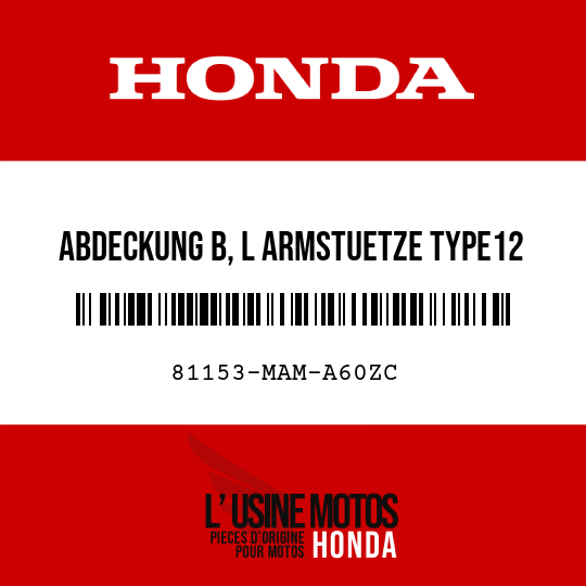 image de 81153-MAM-A60ZC ABDECKUNG B, L ARMSTUETZE TYPE12 