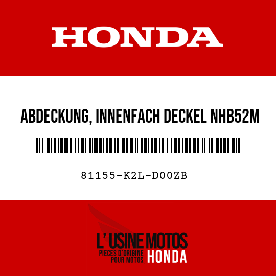 image de 81155-K2L-D00ZB ABDECKUNG, INNENFACH DECKEL NHB52M (NHB52M CARBONIUM-GRAUMETALLIC MATT)