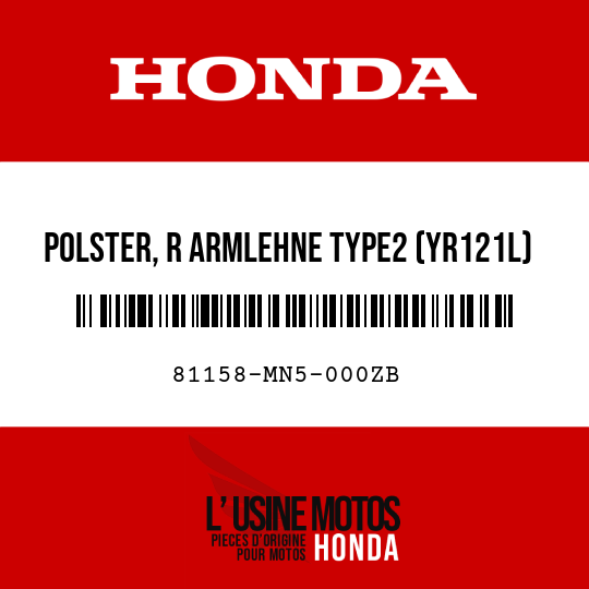 image de 81158-MN5-000ZB POLSTER, R ARMLEHNE TYPE2 (YR121L)
