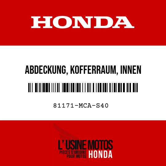 image de 81171-MCA-S40 ABDECKUNG, KOFFERRAUM, INNEN