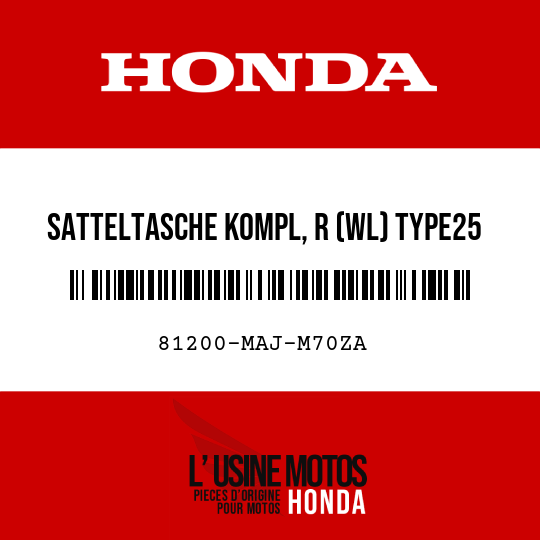 image de 81200-MAJ-M70ZA SATTELTASCHE KOMPL, R (WL) TYPE25 