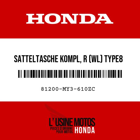 image de 81200-MY3-610ZC SATTELTASCHE KOMPL, R (WL) TYPE8