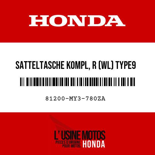image de 81200-MY3-780ZA SATTELTASCHE KOMPL, R (WL) TYPE9 